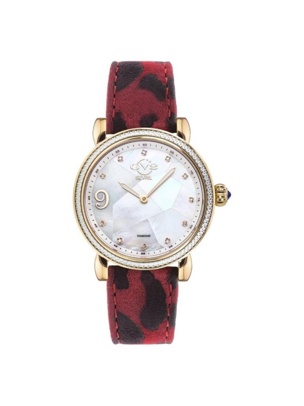 NWT Gv2 By Gevril Ravenna Diamond White Mother of Pearl Dial Ladies Watch